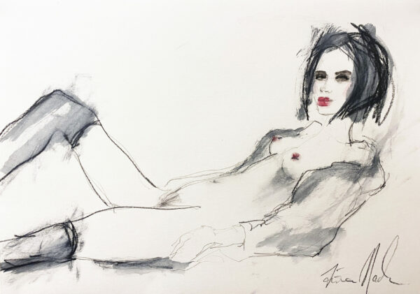 Reclining nude homage to Egon Schiele