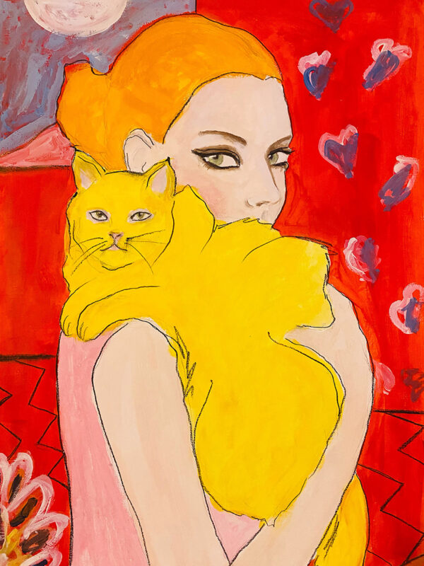 Lady with cat